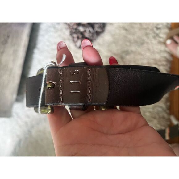 Pampeano Brown Leather Forrest Green Tribal Embroidered Belt sz 115 or 45” NWT - Picture 7 of 7